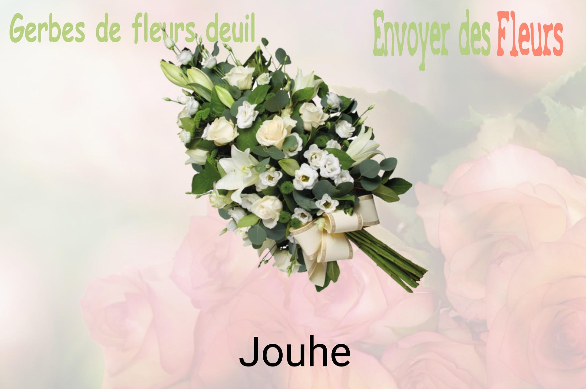 Gerbe de fleurs de deuil livrée à Jouhe
